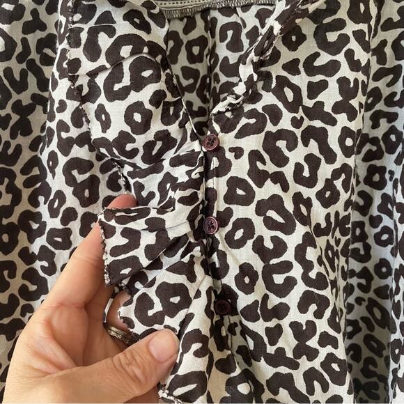 Sea New York Lottie Leopard Ruffled Blouse 2 - Picture 8 of 9